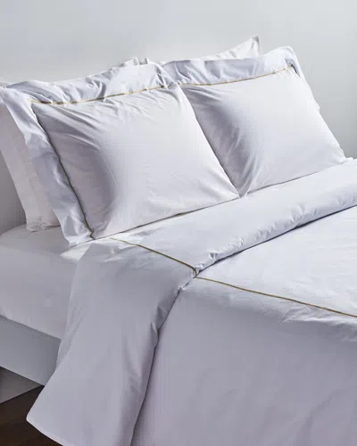Maurizio Italy Simple Line Duvet Set In White