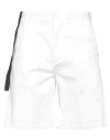 Maurizio Massimino Man Shorts & Bermuda Shorts White Size 38 Cotton, Elastane
