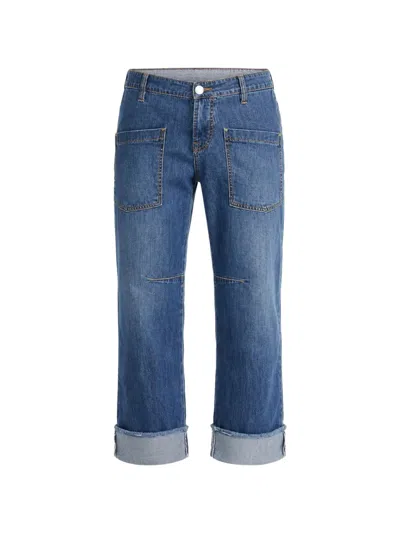 Maurizio Massimino Patch-pocket Turn-up Jeans In Blue