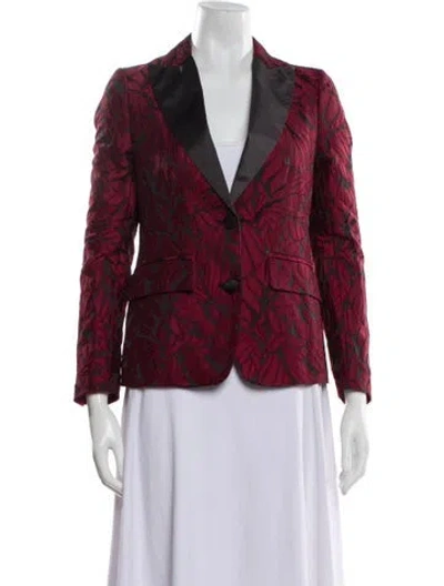 Pre-owned Maurizio Massimino Patterned Blazer In Burgundy