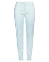 Maurizio Massimino Woman Pants Sky Blue Size 12 Cotton, Elastane In Blue