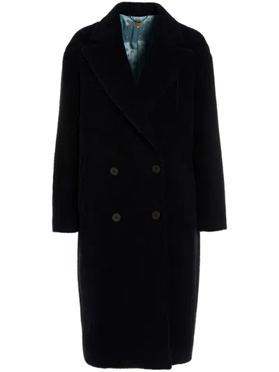 Maurizio Miri Double-breasted Maxi Coat With Button Closure In Black