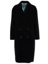 Maurizio Miri Double-breasted Maxi Coat With Button Closure In Dark Blue