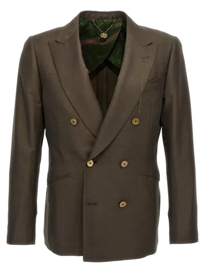Maurizio Miri Double-breasted Blazer In Green