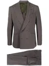 Maurizio Miri Double-breasted Stretch-wool Suit In Braun