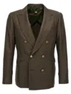 Maurizio Miri Double-breasted Wool Blend Blazer In Green