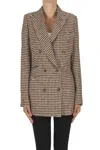 Maurizio Miri Grace Houndsthooth Print Blazer In Brown