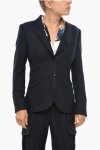 Maurizio Miri Half-lined Wool Blazer With Raw Cut Edges In Black