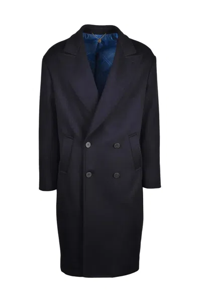 Maurizio Miri Long Double-breasted Wool Coat In Multi