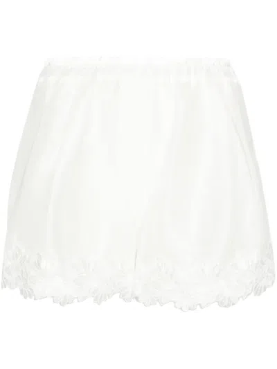 Maurizio Mykonos Corded Lace-trim Shorts In White