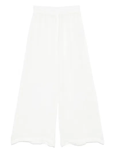 Maurizio Mykonos Crinkled Palazzo Pants In White