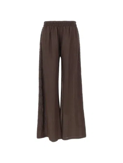 Maurizio Mykonos Elasticated-waist Lace Trousers In Brown