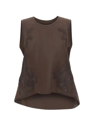 Maurizio Mykonos Embroidered Blouse In Brown