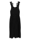 Maurizio Mykonos Embroidered Midi Dress In 黑色