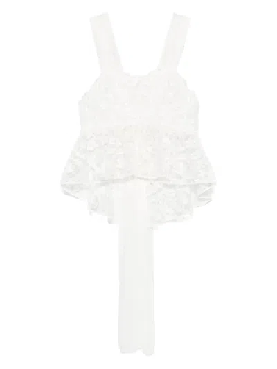 Maurizio Mykonos Floral-embroidery Top In White