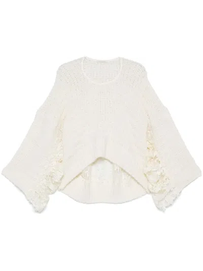 Maurizio Mykonos Floral Lace-appliqué Sweater In Neutrals