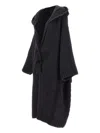 Maurizio Mykonos Hooded Embroidered Oversized Coat In Black