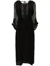 Maurizio Mykonos Lace-detail Low-back Midi Dress In 黑色