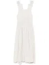Maurizio Mykonos Lace-embellished Midi Dress In 中性色