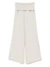 Maurizio Mykonos Lace-detailed Trousers In Neutrals