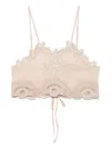 Maurizio Mykonos Lace-embellished Crop Top In Neutrals