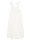 Maurizio Mykonos Lace-embellished Midi Dress In 白色