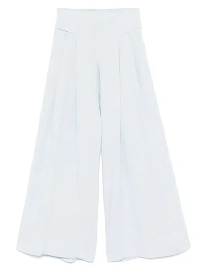 Maurizio Mykonos Lurex-detail Palazzo Pants In Blue
