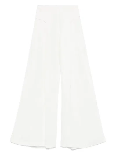 Maurizio Mykonos Lurex-detail Palazzo Pants In White
