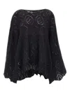 Maurizio Mykonos Open-knit Wide-sleeve Sweater In Black
