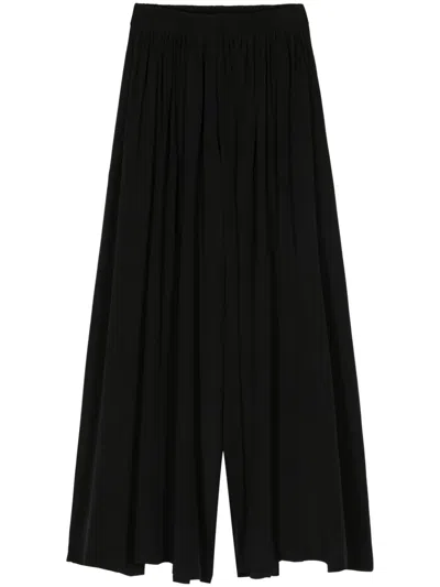 Maurizio Mykonos Wide-leg Silk Trousers In Black
