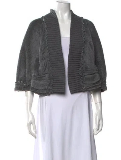 Pre-owned Maurizio Pecoraro Alpaca V-neck Sweater In Gray