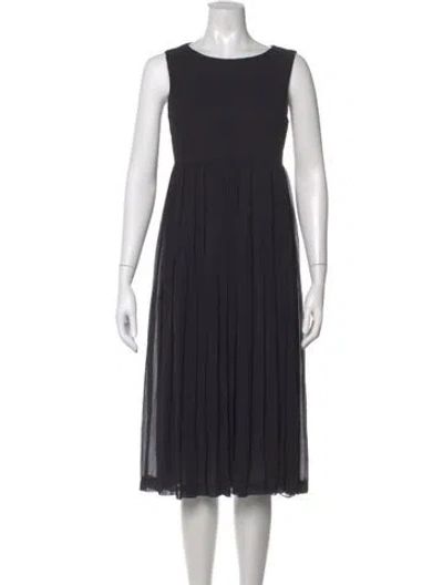 Pre-owned Maurizio Pecoraro Crew Neck Midi Length Dress In Black