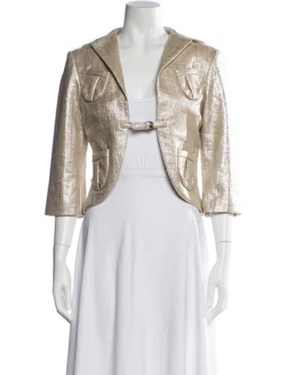 Pre-owned Maurizio Pecoraro Raffia Blazer In Silver