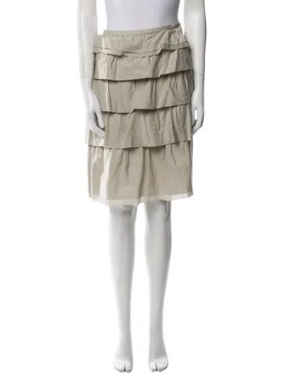 Pre-owned Maurizio Pecoraro Ruffle Embellishment Knee-length Skirt In Gray