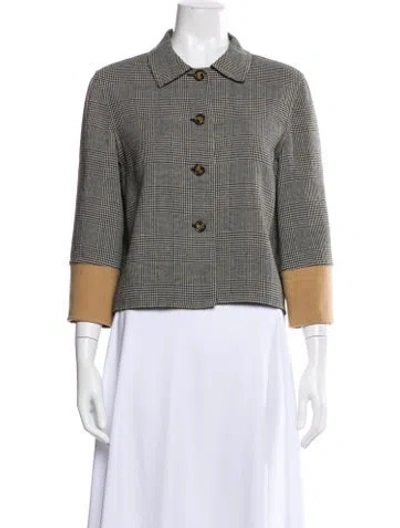 Pre-owned Maurizio Pecoraro Silk Plaid Print Evening Jacket In Multi
