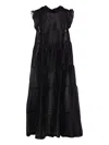 Maurizio Pecoraro Tiered Lace-up Dress In Black