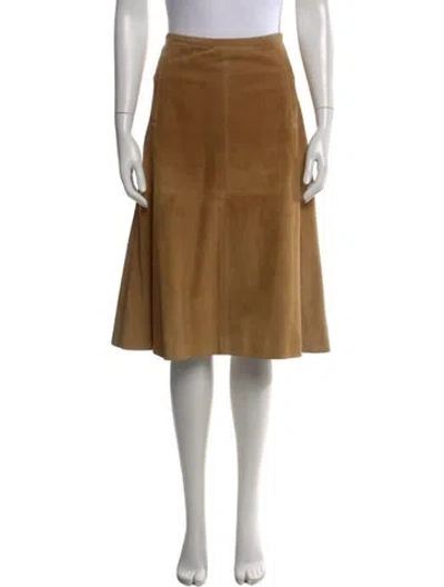 Pre-owned Maurizio Pecoraro Vintage Midi Length Skirt In Brown