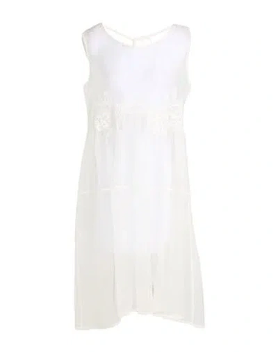 Maurizio Woman Midi Dress Off White Size M Silk, Rayon In Multi