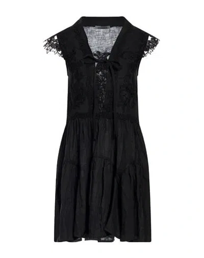 Maurizio Woman Mini Dress Black Size Xs Linen, Rayon