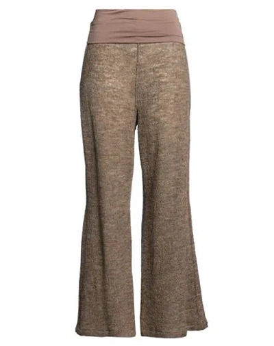 Maurizio Woman Pants Light Brown Size M Virgin Wool, Viscose, Elastane In Nude