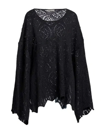 Maurizio Woman Sweater Black Size M Baby Alpaca Wool, Polyamide, Virgin Wool