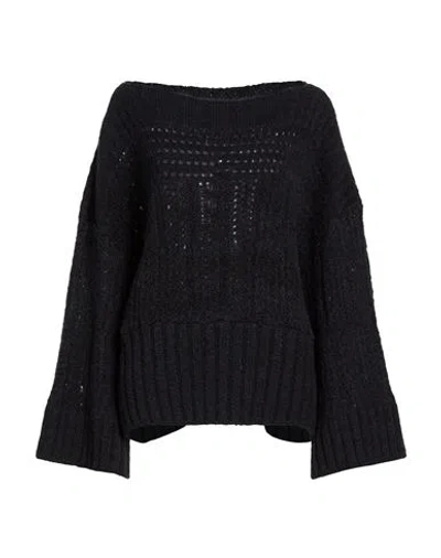 Maurizio Woman Sweater Charcoal Size S Baby Alpaca Wool, Polyamide, Wool In Black