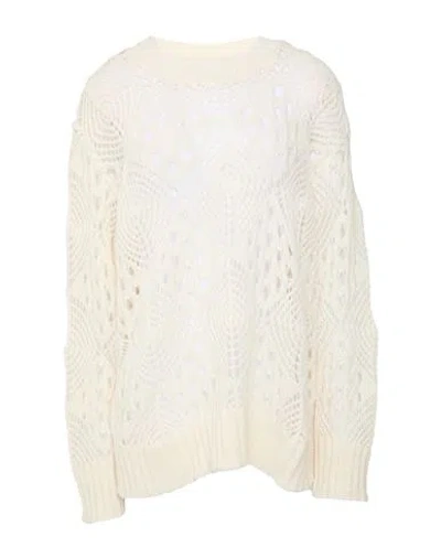 Maurizio Woman Sweater White Size M Baby Alpaca Wool, Polyamide, Virgin Wool
