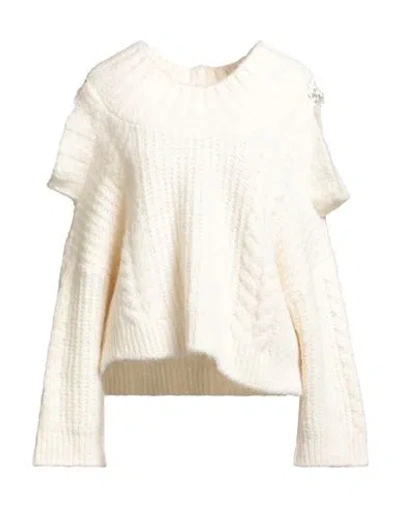 Maurizio Woman Sweater White Size S Alpaca Wool, Wool, Polyamide, Rayon
