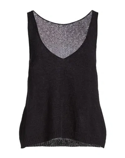 Maurizio Woman Top Black Size S Baby Alpaca Wool, Polyamide, Wool