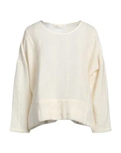 Maurizio Woman Top Ivory Size M Wool, Viscose, Polyamide, Acrylic In White