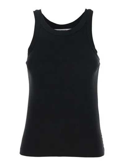 Mauro Grifoni Black Crewneck Sleeveless Top In Cotton Stretch Woman