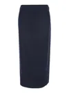 Mauro Grifoni Blue Skirt With Rear Single Slit And Rear Zip Closure In Fabric Woman In Blue