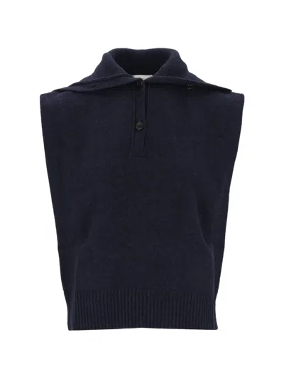 Mauro Grifoni Button-fastening Knitted Vest In Blue