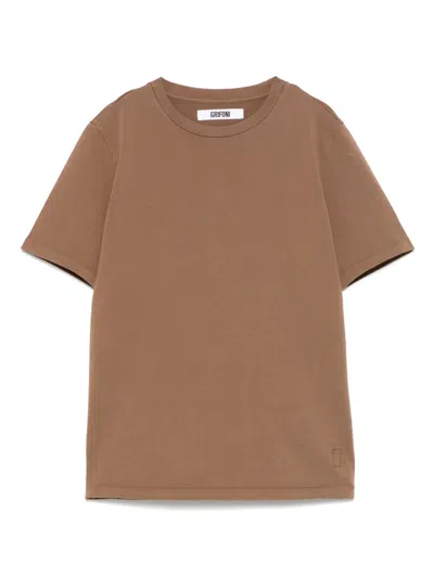 Mauro Grifoni Cotton T-shirt In Brown